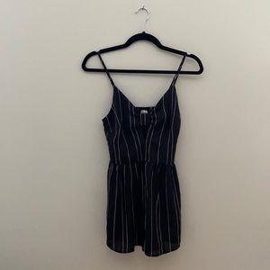 charlotte russe striped romper with triangle cutout
